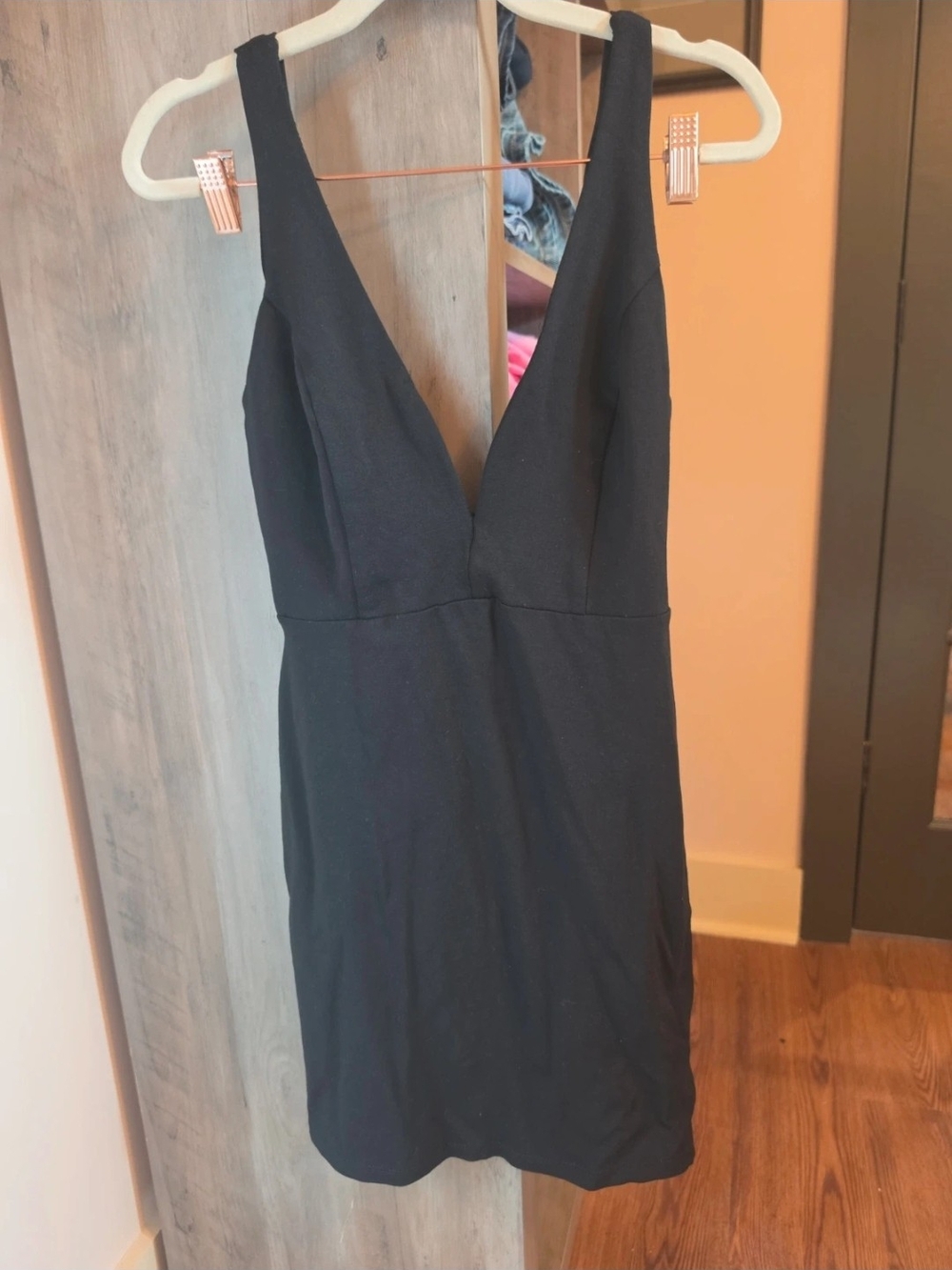 Lulu's Black Deep V-Neck Mini Dress